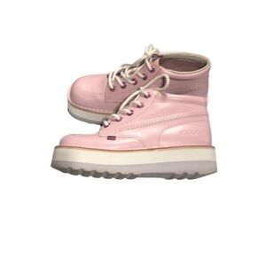 Kickers Pink Platform Lace-Up Boots
